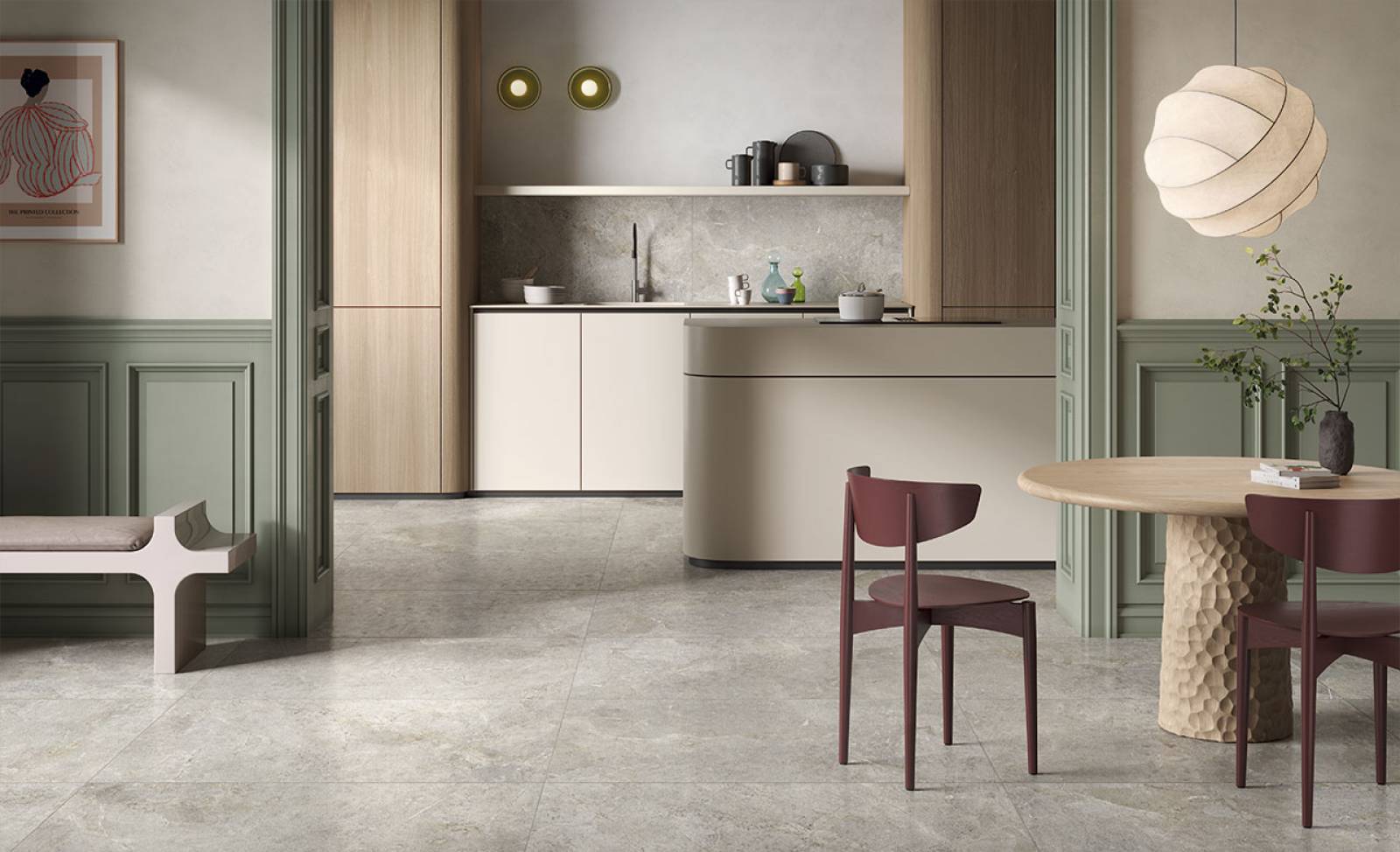 Carrelage effet pierre texturé et à relief, teinté dans la masse à Aix-en-Provence