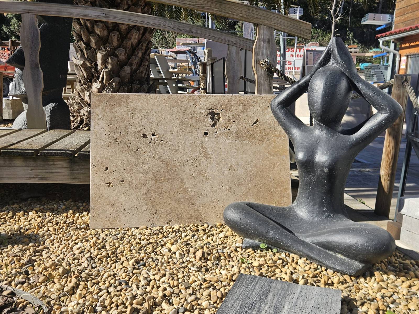 Dalle de travertin second choix en stock à Auriol