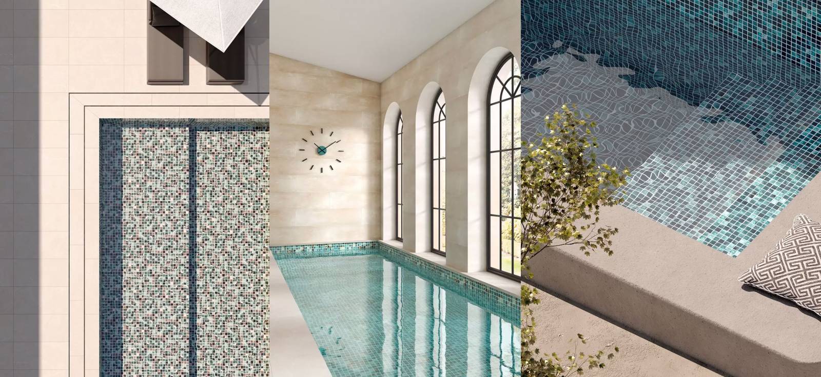 Mosaïque tendance pour revêtement de piscine à Gémenos