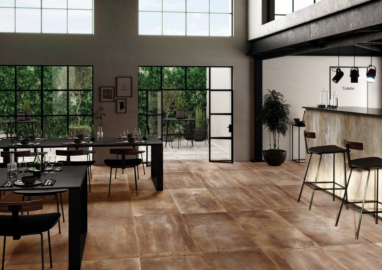 Achat de carrelage grès cérame effet métal design contemporain AUBAGNE