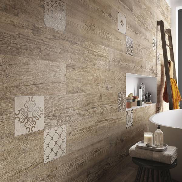 Carrelage mural effet Bois & Carreaux ciments - DIRECT MATERIAUX Aubagne